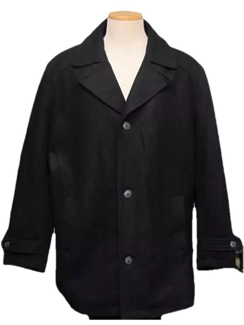 JOS. A BANK Executive Collection Men's Black Wool Blend Insulated Coat Medium